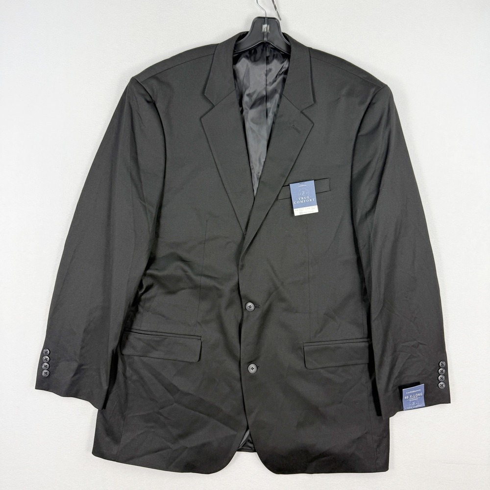 Croft‎ & Barrow Mens Suit Jacket Size 46 Tall Black - NEW